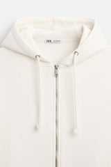 Sweat à capuche zip - Blanc Cassé