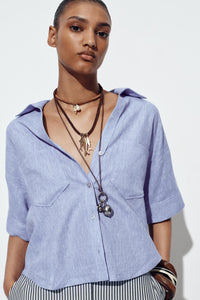 CHEMISE COURTE EN LIN