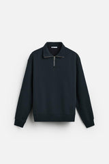Sweat a zip sur le col - Noir
