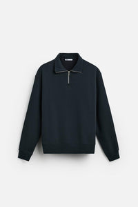 Sweat a zip sur le col - Noir