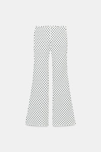 PANTALON FLARE STRETCH À POIS