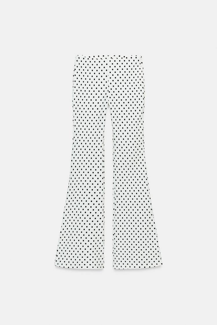 PANTALON FLARE STRETCH À POIS