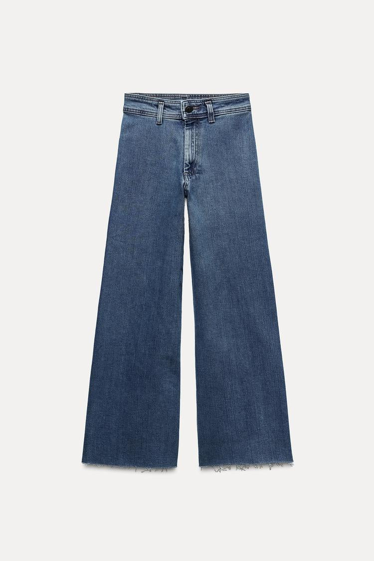 Jean collection zw marine droit a taille haute - Bleu