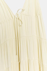ROBE LONGUE SATINÉE À PLIS