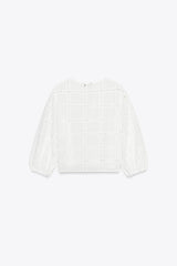 BLOUSE COURTE BRODÉE ET PERFORÉE