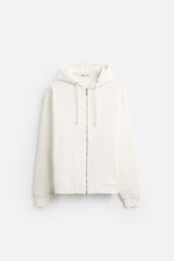 Sweat à capuche zip - Blanc Cassé