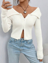 Cardigan zippé - Blanc