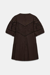 ROBE COURTE EN POPELINE BRODÉE