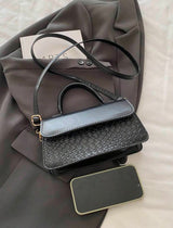 Sac à main à texture tressée - Noir