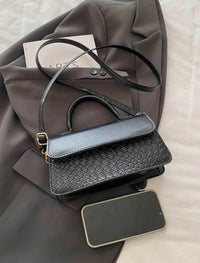 Sac à main à texture tressée - Noir
