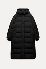 Doudoune longue verte à capuche imperméable  et coupe vent - Vison