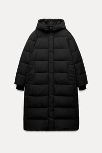 Doudoune longue verte à capuche imperméable  et coupe vent - Vison