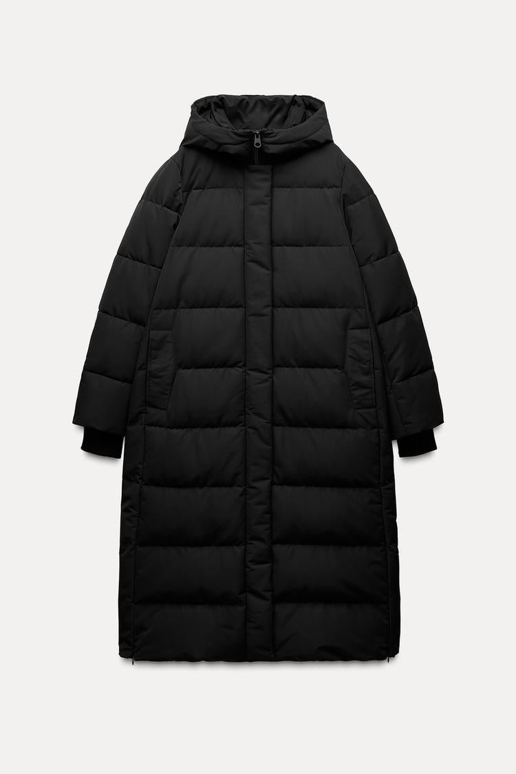 Doudoune longue verte à capuche imperméable  et coupe vent - Vison