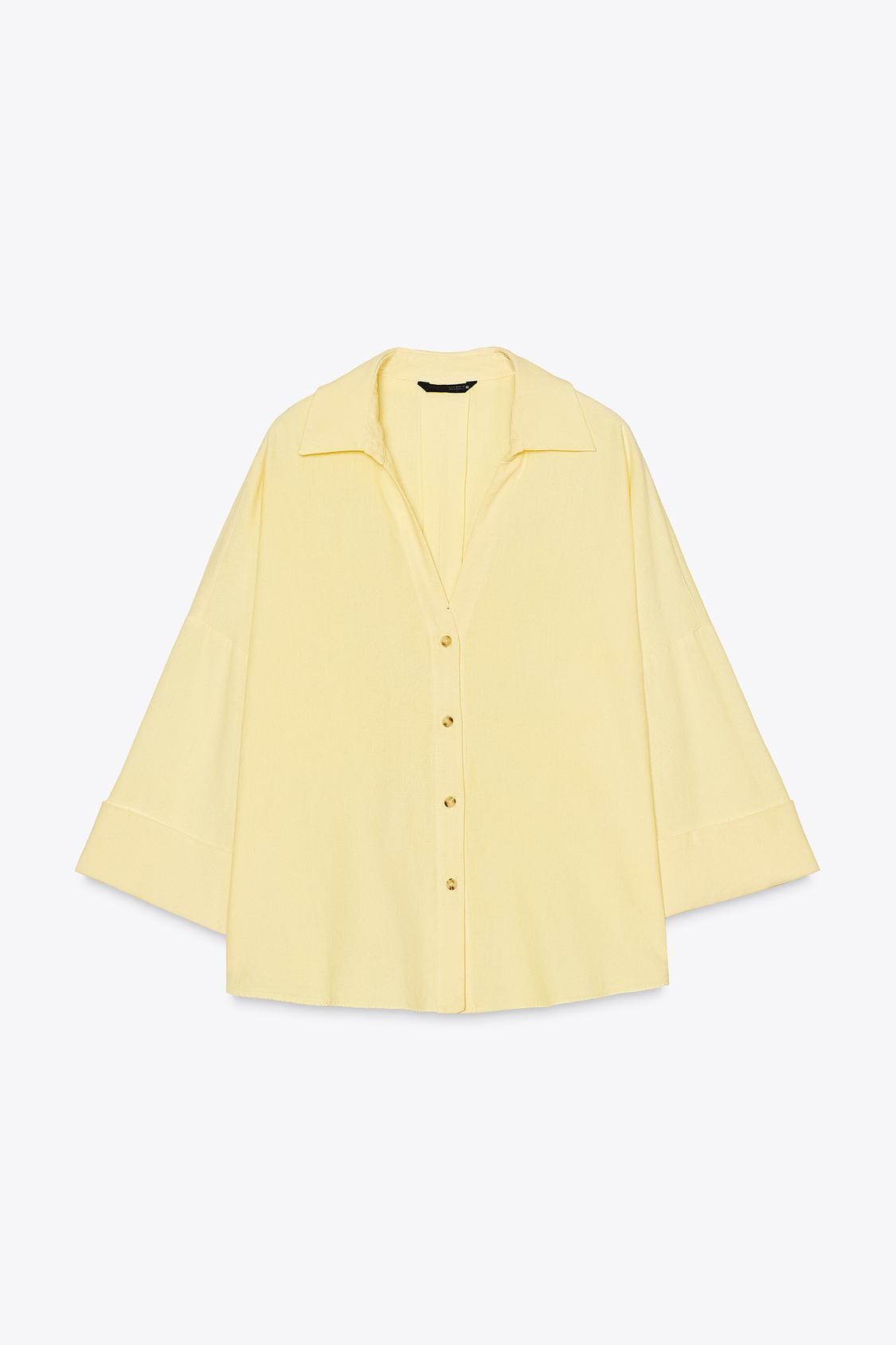 CHEMISE MANCHE LARGE AVEC LIN