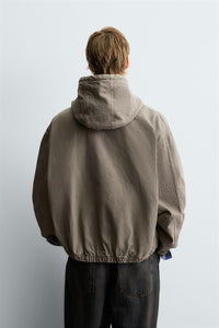 VESTE DÉLAVÉE À CAPUCHE