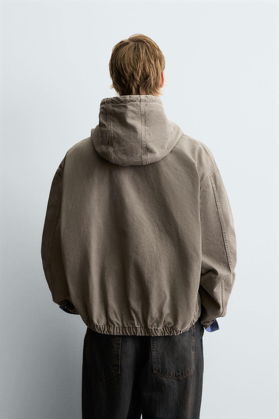 VESTE DÉLAVÉE À CAPUCHE