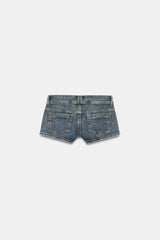 SHORT MINI EN DENIM TRF TAILLE BASSE