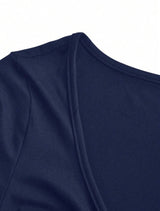 T-shirt Casual à Manches longues- Bleu marine
