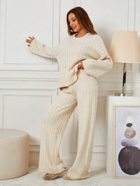 Ensemble pull 2 pièces Top manches longues - Beige