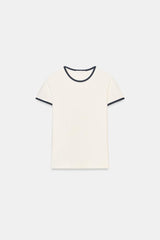 T-SHIRT LISERÉS EN CONTRASTE
