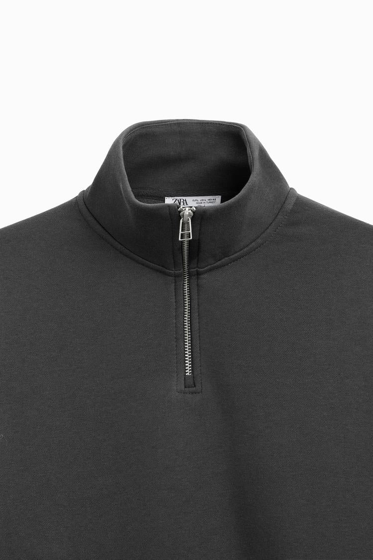 Sweat a zip sur le col - Noir