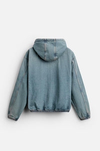 Sweat en jean à capuche