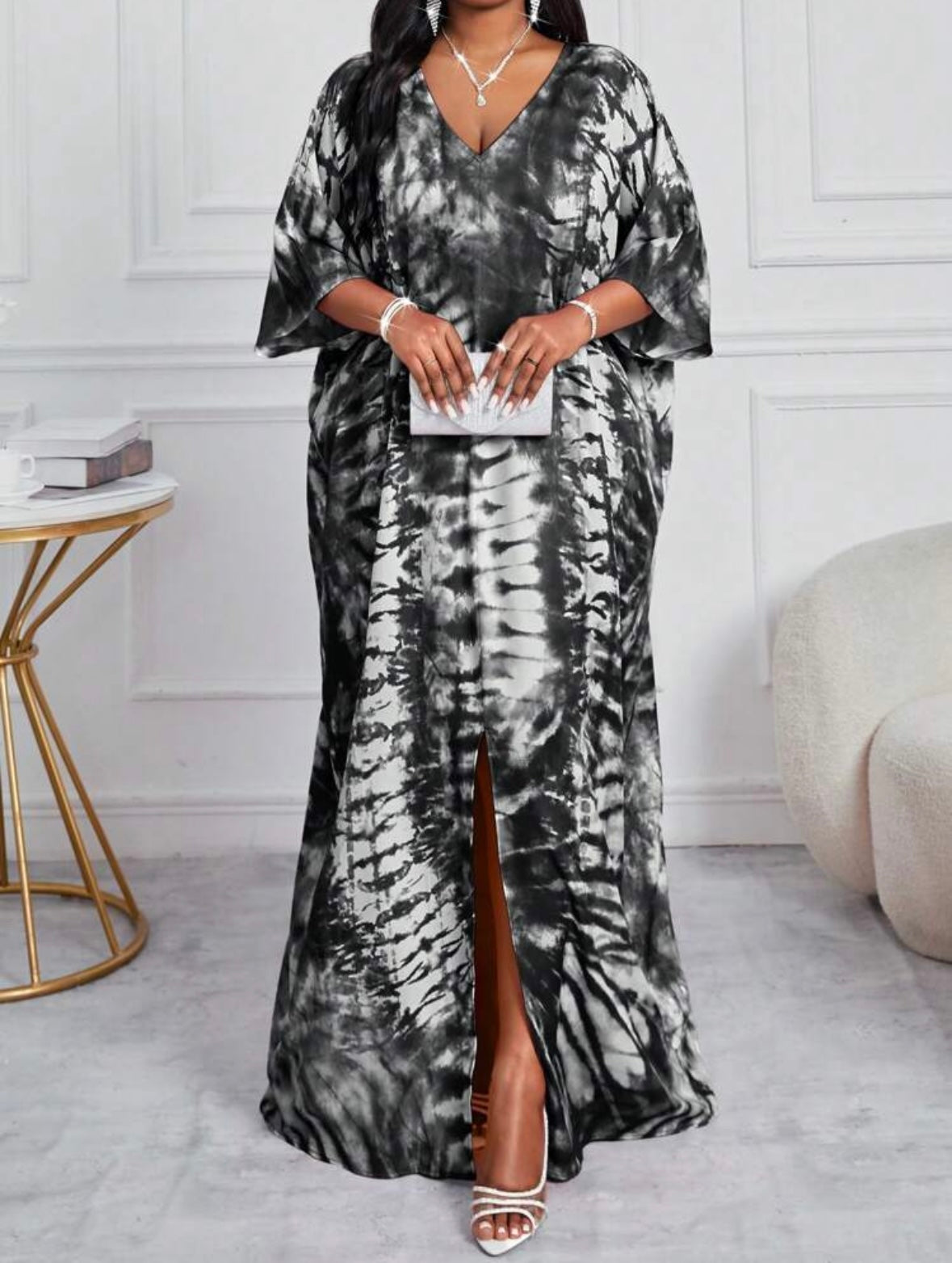 Robe élégante - Noir / Blanc