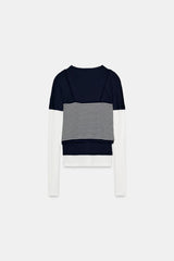 T-SHIRT EFFET TRIPLE À MANCHES LONGUES