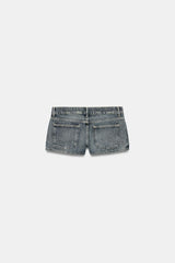MINI SHORT EN JEAN TRF À CLOUS