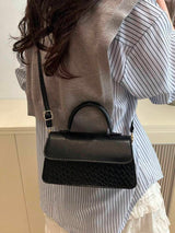 Sac à main à texture tressée - Noir