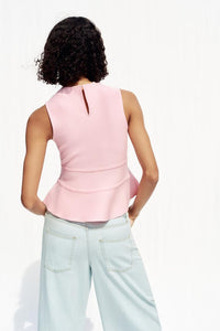 TOP EN MAILLE PÉPLUM AVEC LACETS