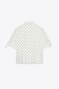 CHEMISE MANCHES COURTES AVEC LACETS EN RAMIE