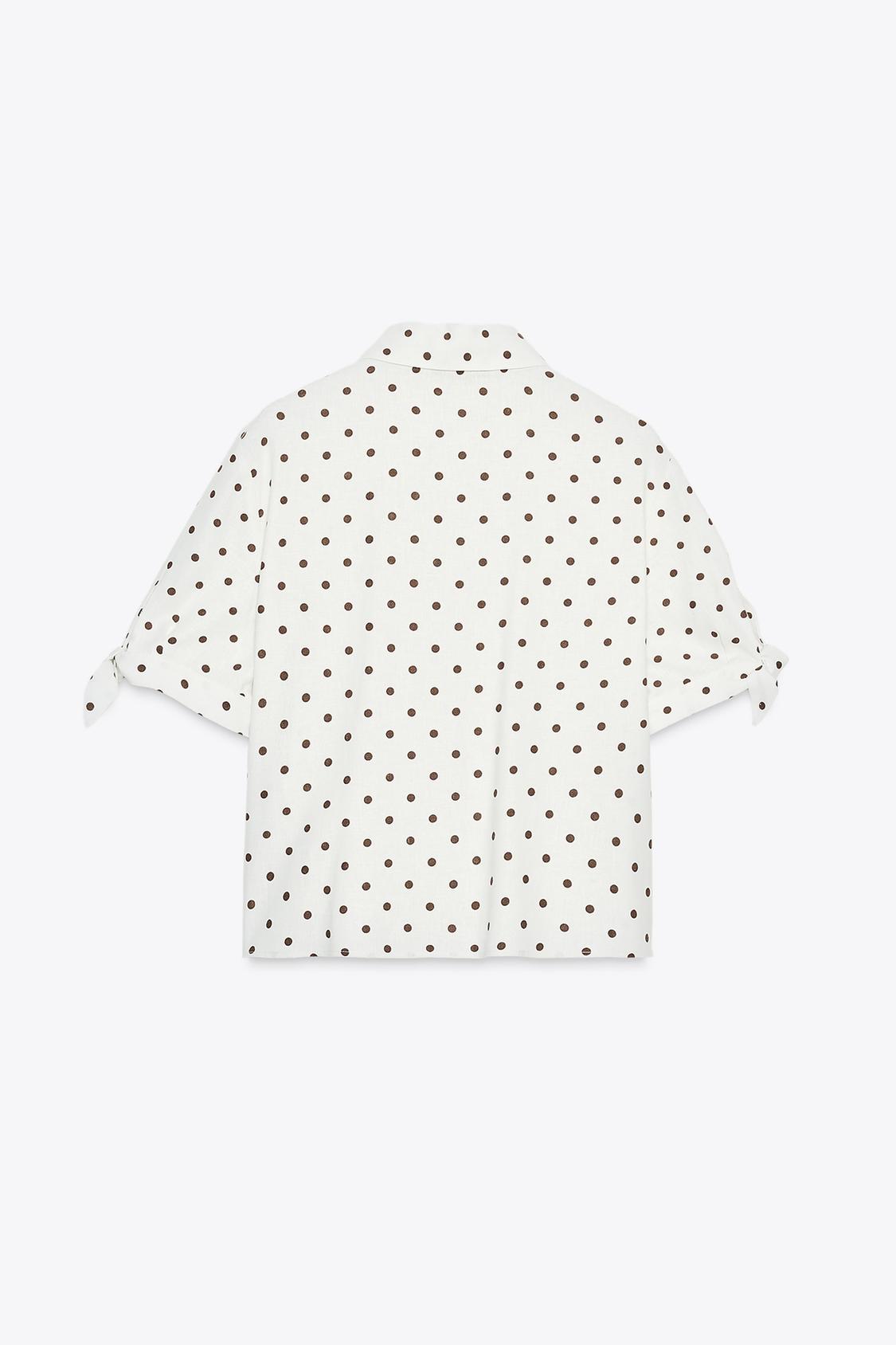 CHEMISE MANCHES COURTES AVEC LACETS EN RAMIE