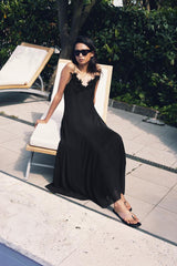 ROBE LONGUE BIMATIÈRE À POIS