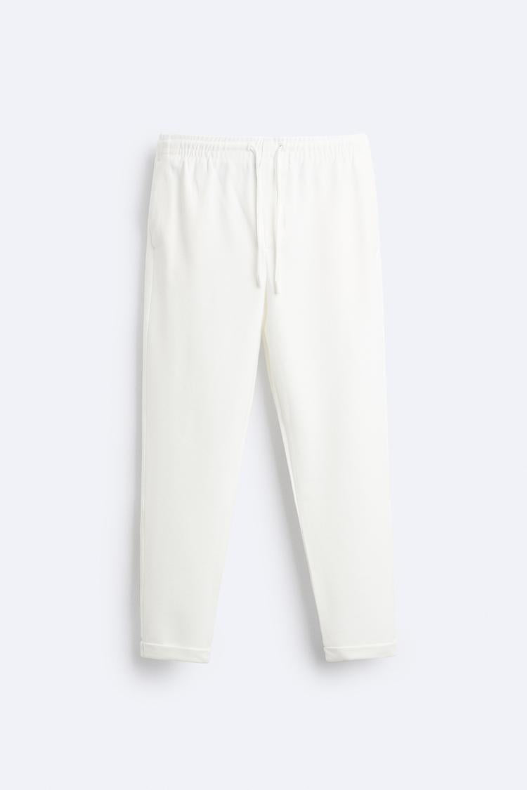 Pantalon style jogging - Blanc