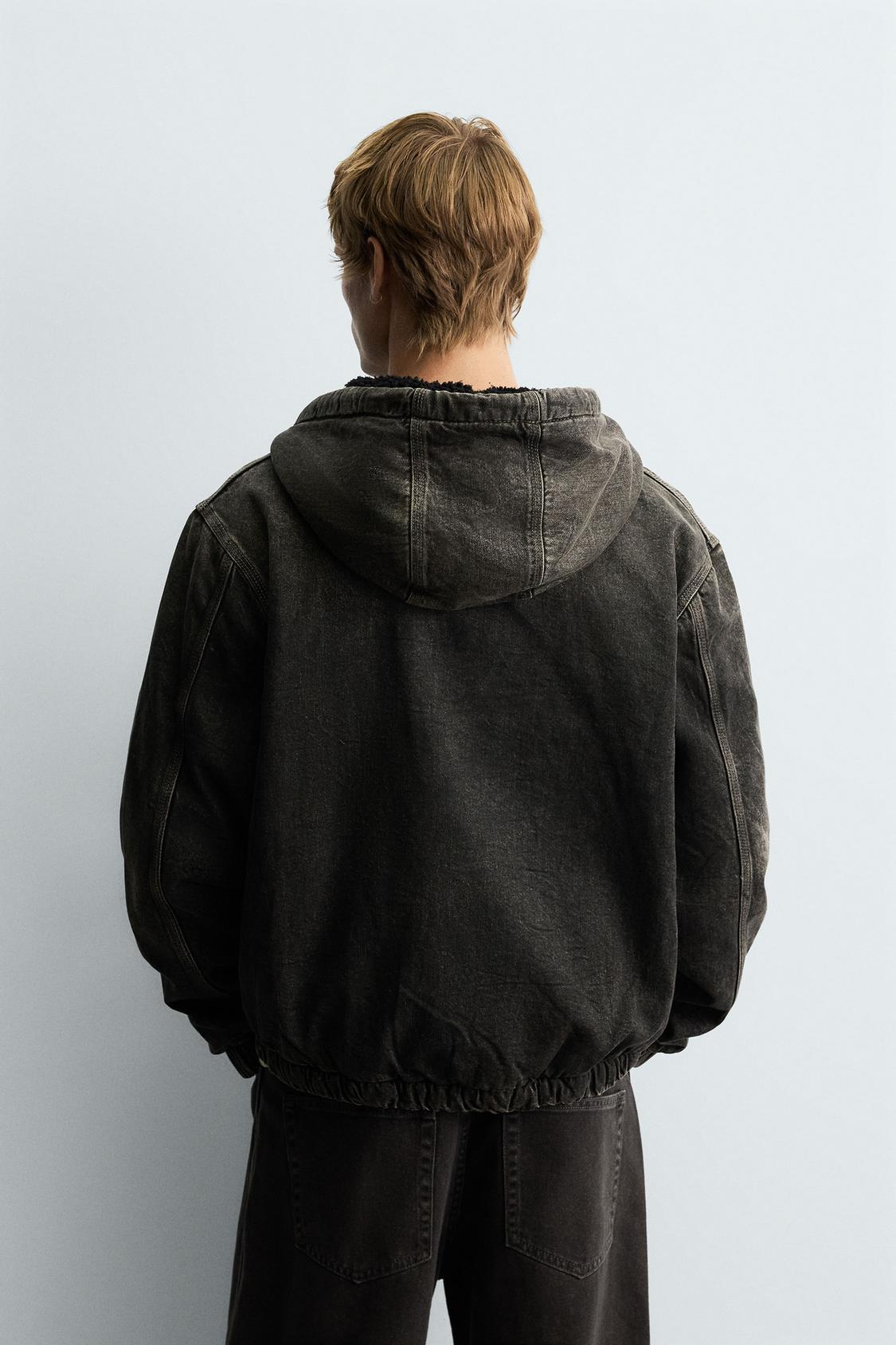 VESTE DÉLAVÉE À CAPUCHE