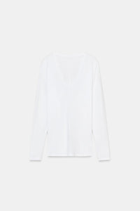 T-SHIRT EN COTON COL EN V