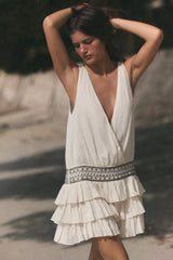 ROBE GAZE VOLANTS CLOUS
