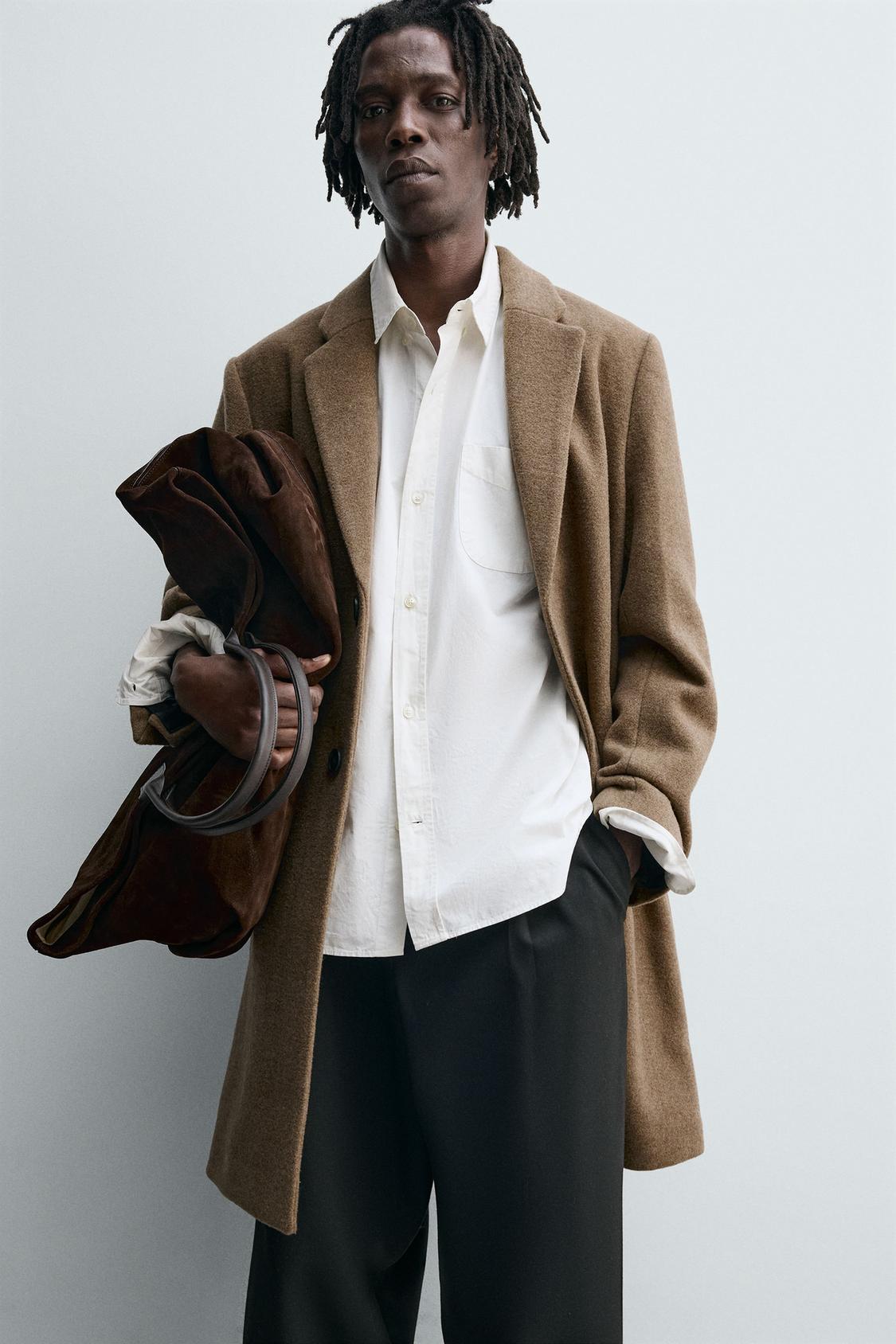 MANTEAU REGULAR FIT AVEC LAINE