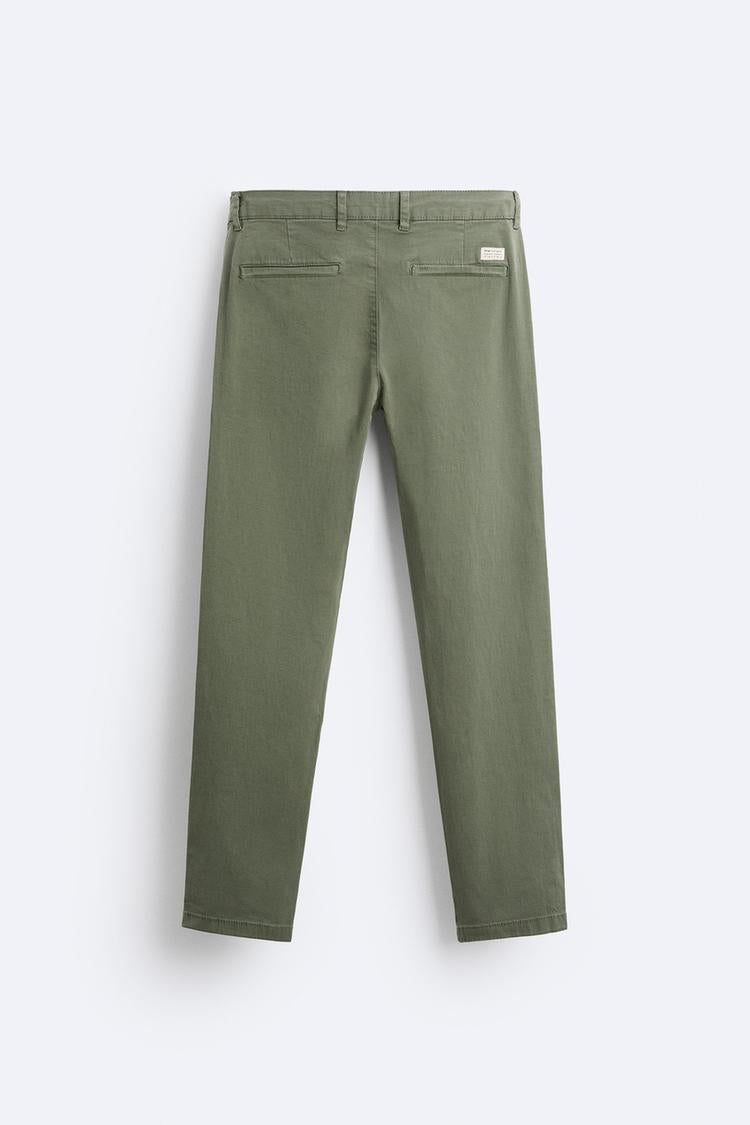 Pantalon chino coupe moulante - Vert moyen