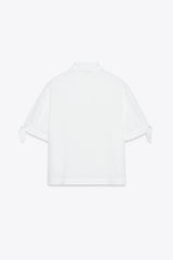 CHEMISE MANCHES COURTES AVEC LACETS EN RAMIE