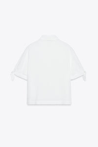 CHEMISE MANCHES COURTES AVEC LACETS EN RAMIE