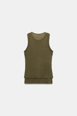 T-SHIRT EFFET DOUBLE SANS MANCHES