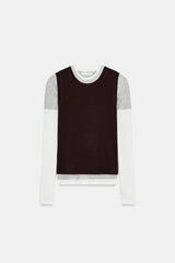 T-SHIRT EFFET TRIPLE À MANCHES LONGUES