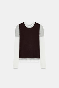 T-SHIRT EFFET TRIPLE À MANCHES LONGUES
