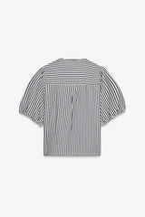 BLOUSE À LACETS AVEC LIN