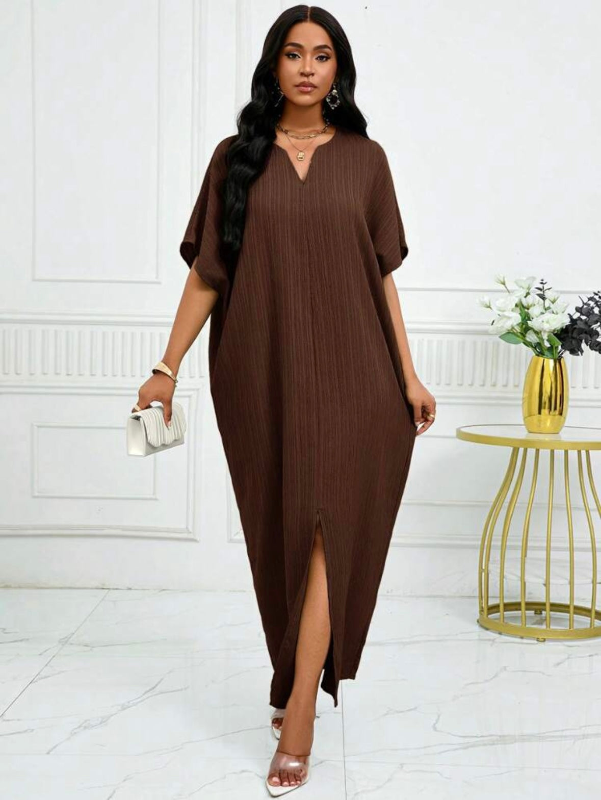 Robe caftan - Marron