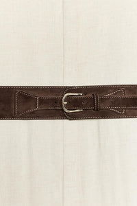 ROBE MI-LONGUE EN LIN AVEC CEINTURE