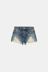 SHORT EN DENIM TRF TAILLE HAUTE DÉCHIRURES