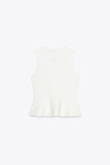 TOP EN MAILLE PÉPLUM AVEC LACETS